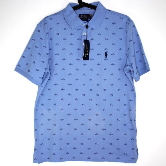 Polo Ralph Lauren Mens Small Stretch Mesh Geometric Polo Shirt NEW G1428 - Picture 1 of 6